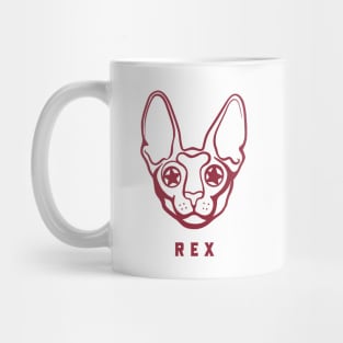 Head of a Cornish Rex. Flat design for cat and feline lovers Mug